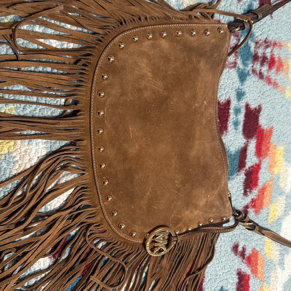 RARE Michael Kors Brown Suede Fringe bag